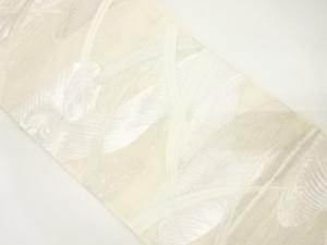 未使用品　絽　流水に芝草模様織り出し　袋帯
